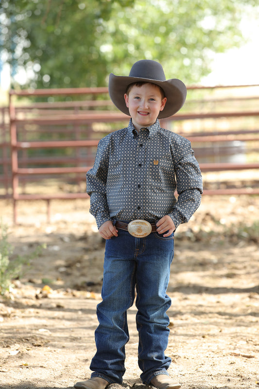 Boys Navy/Gold Button