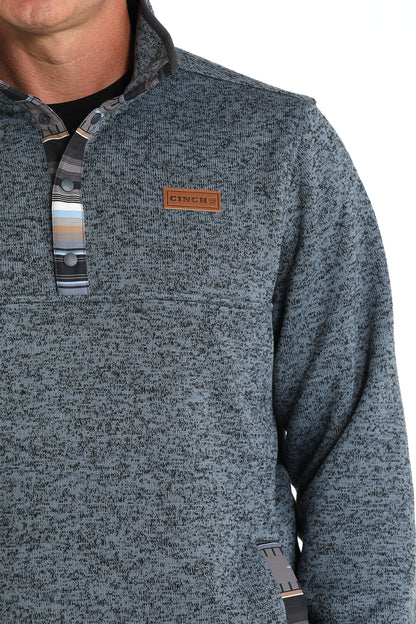 Blue Contrast Trim 3/4 Snap Fleece