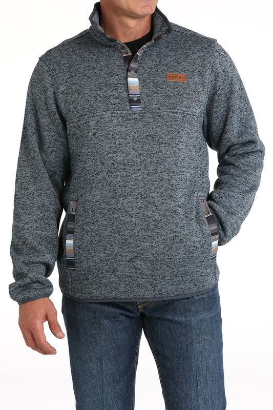 Blue Contrast Trim 3/4 Snap Fleece