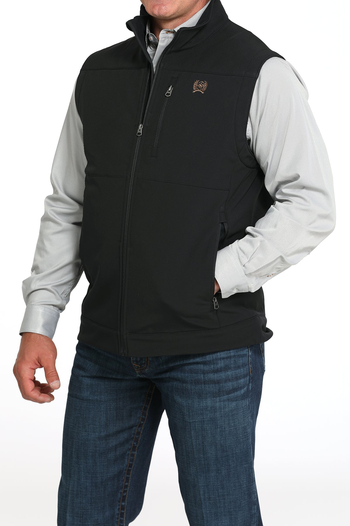 Mens Cinch Conceal Carry Softshell black vest