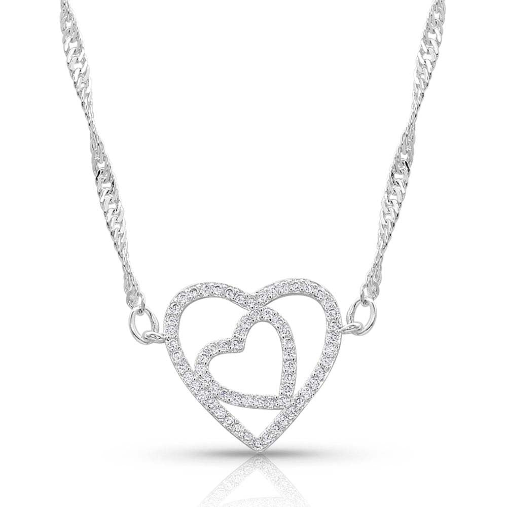 Montana Silver Double Open Heart Split Necklace