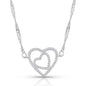 Montana Silver Double Open Heart Split Necklace