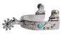 PC 3/4" Floral spur w/turquoise stone