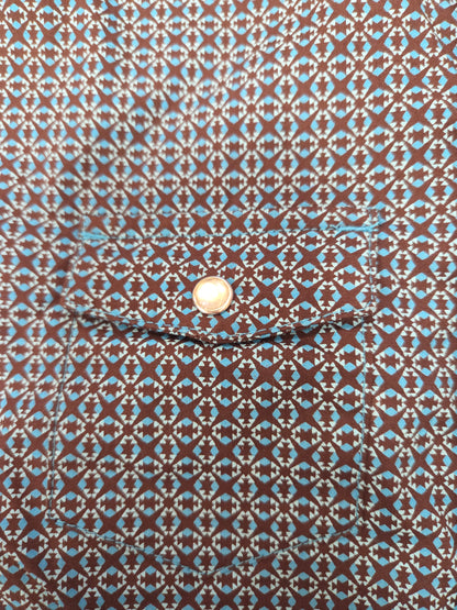 Boys Panhandle Slim Turquoise/Navy Snap Western Shirt