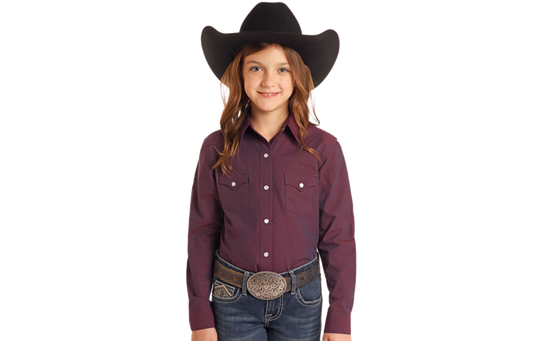 Girls Solid Purple Snap