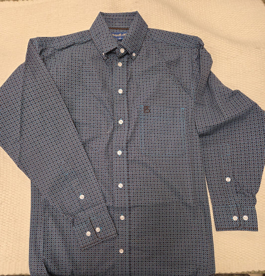 Mens Panhandle Peacock Blue Buttondown LS