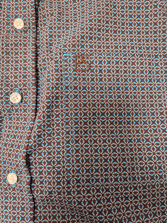 Mens Panhandle Peacock Blue Buttondown LS