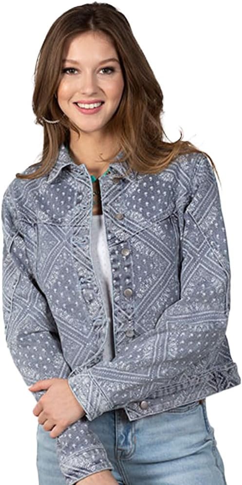 Bandana Print Denim Jacket