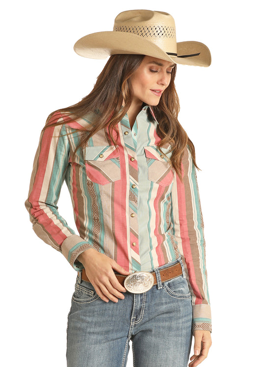 Jade Striped Western Shirt