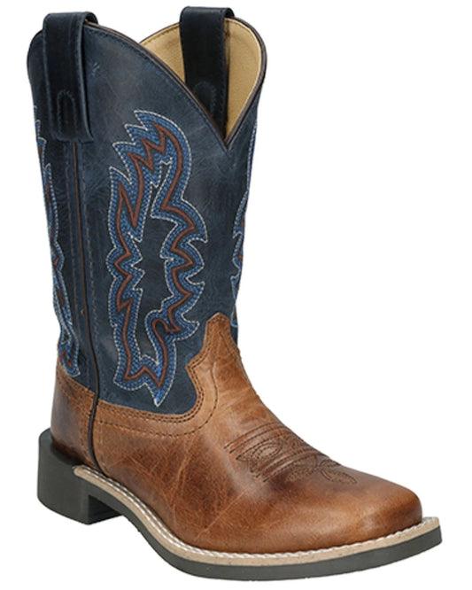 Smoky Mountain Kids Navy/Brown Rustler Boot