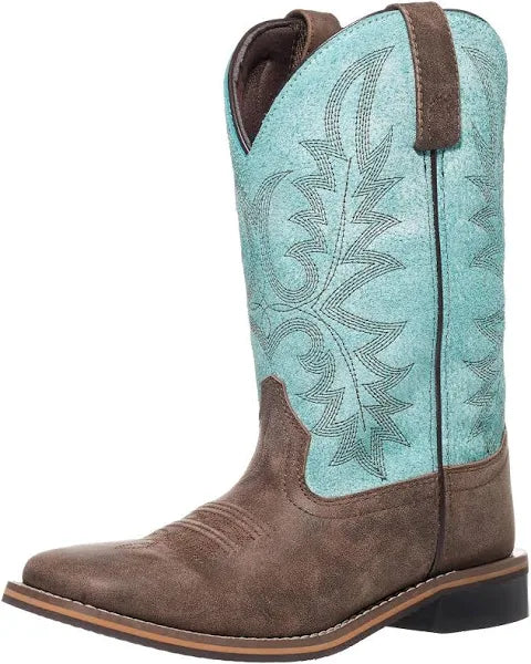 Smoky Mountain Turquoise/Brown Rustic Rider Kids Boot