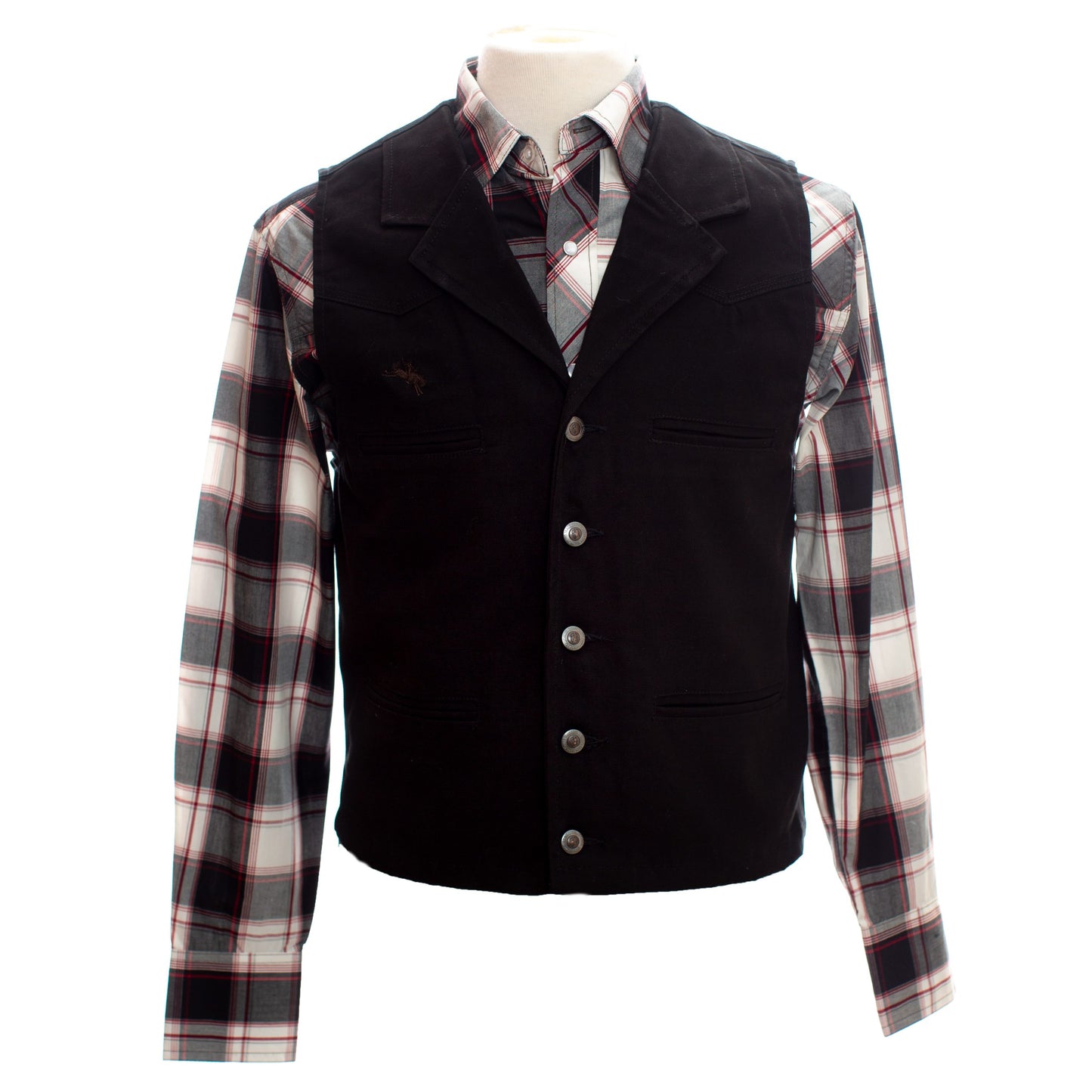 Bronco Black Canvas Vest