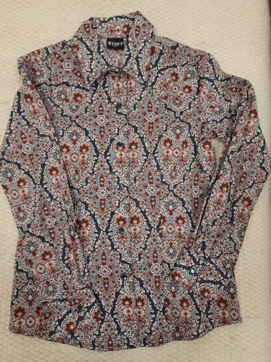 Pink Medallion LS Snap