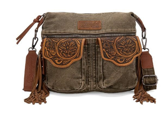 Green Denim Crossbody