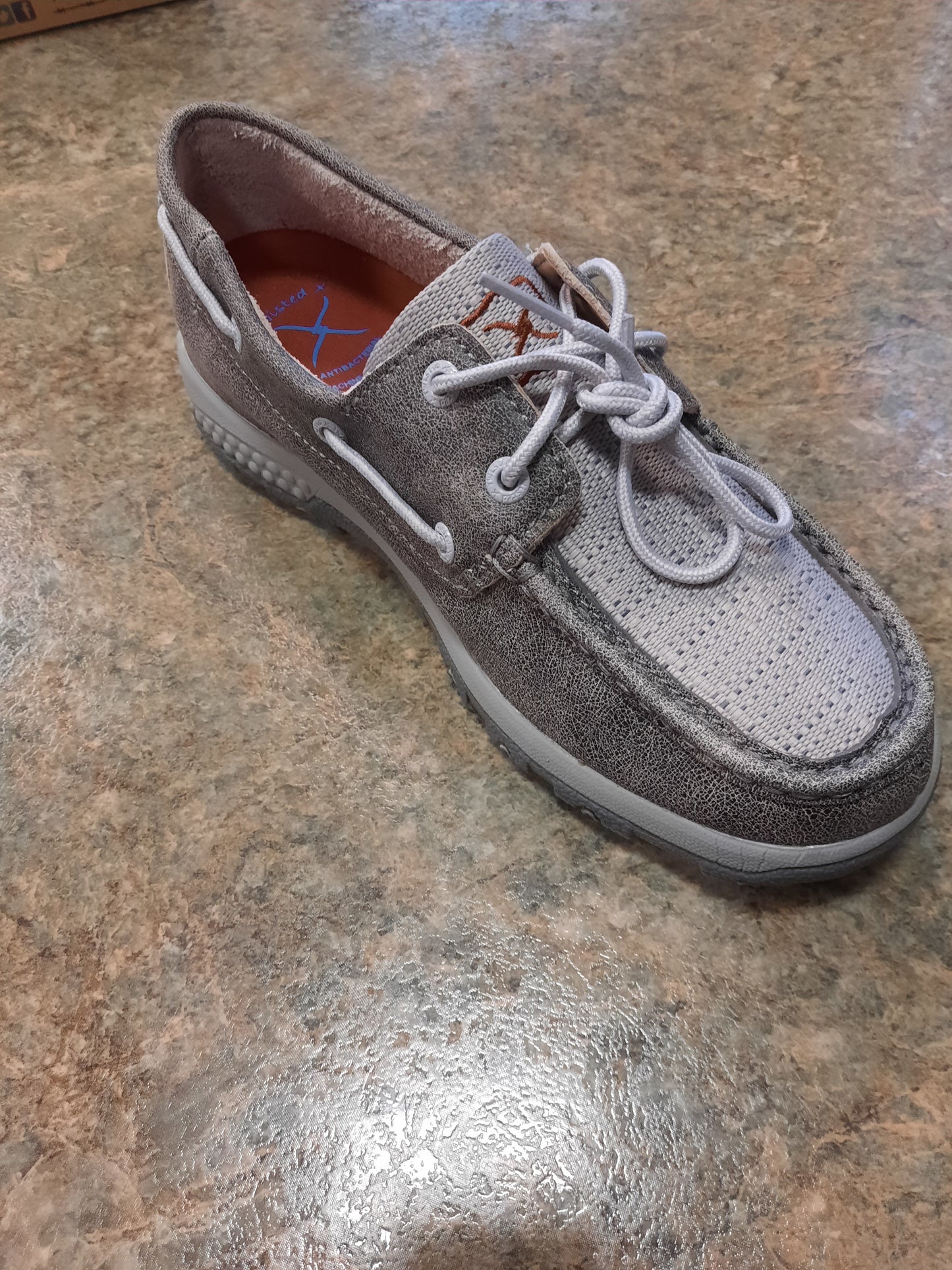Grey & Light Grey Boat Shoe